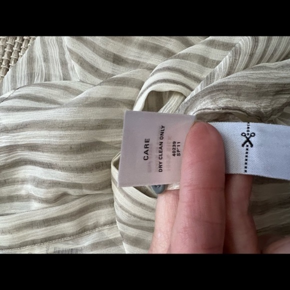 Madewell Button Down, Neutral Sheer Shirt with Chest Pockets - Picture 13 of 15